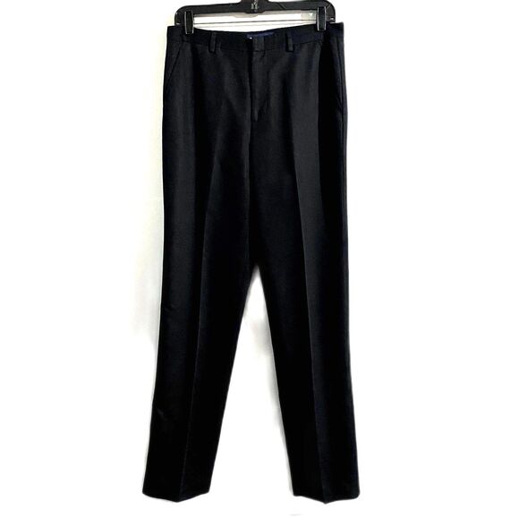 Vintage Ralph Lauren Polo Golf Trouser Pants Solid Black Pleat Leg Preppy Size 8 - Picture 1 of 8